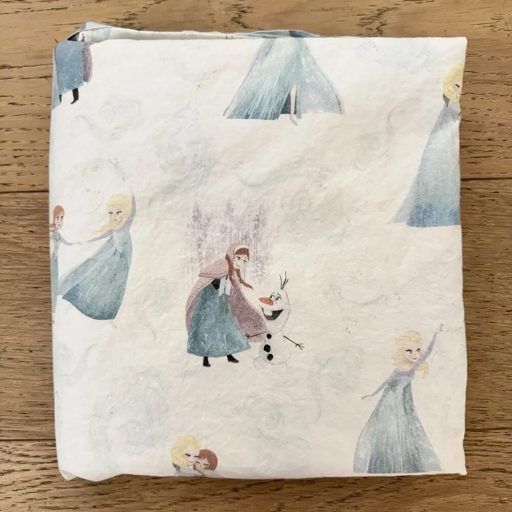 Pottery Barn Kids Disney Frozen Full Queen Flat Sheet Organic Cotton Elsa Anna